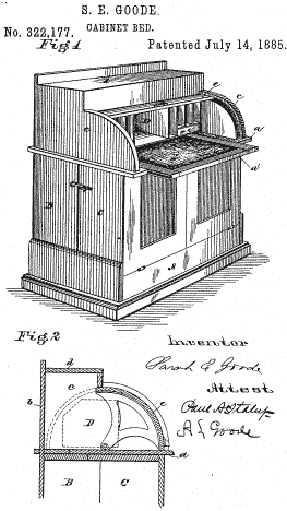 Sarah Goode cabinet bed patent