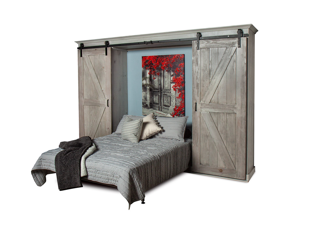 barn door murphy wall bed